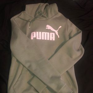 Olive green puma hoodie
